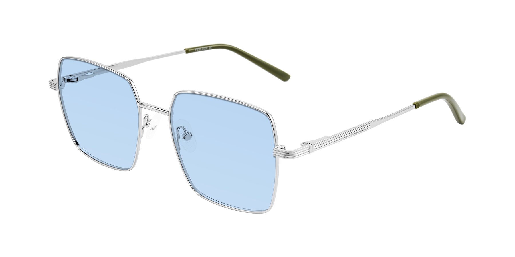 Angle of Grafton in Sliver with Light Blue Tinted Lenses