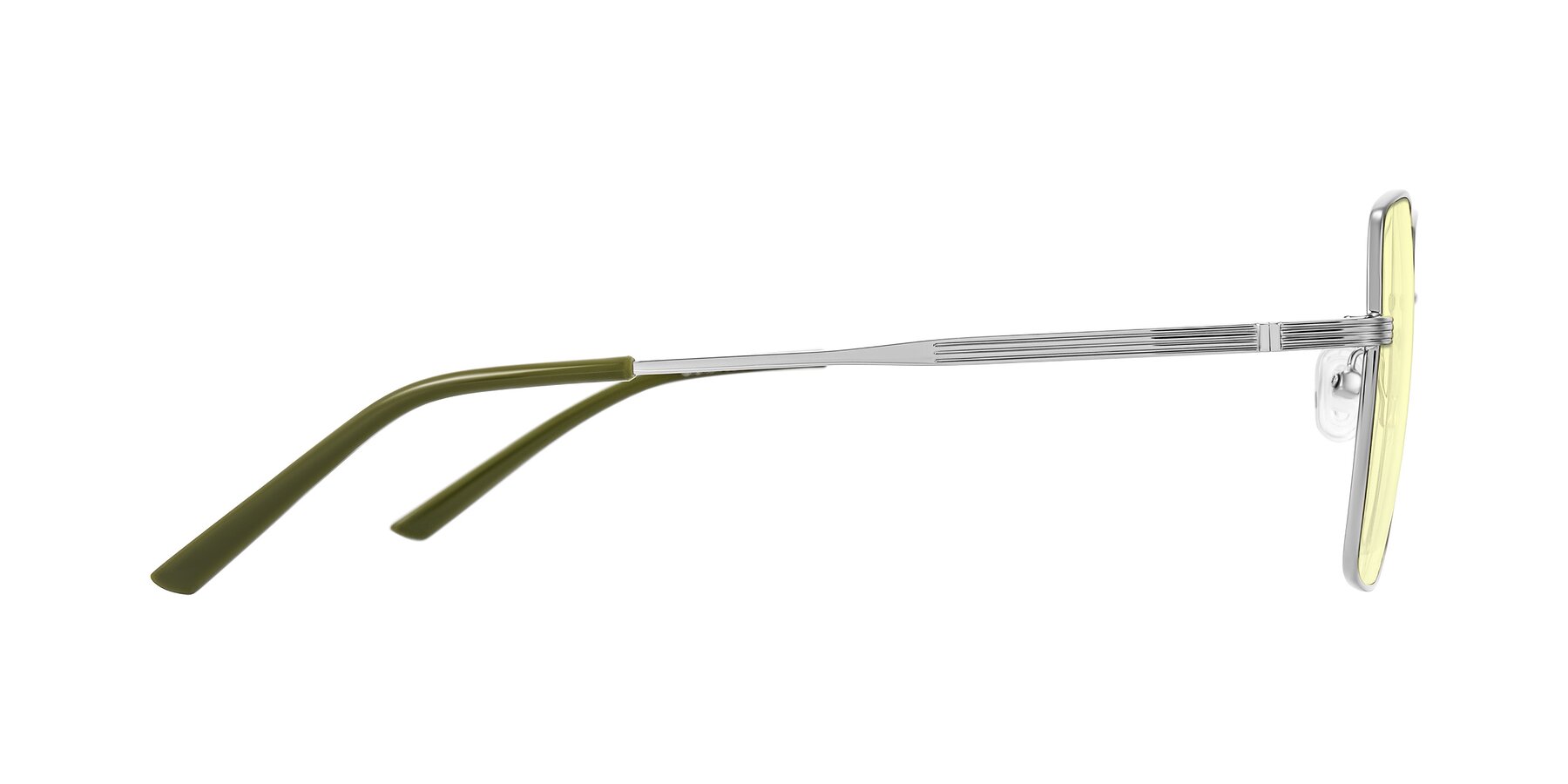 Side of Grafton in Sliver with Light Yellow Tinted Lenses