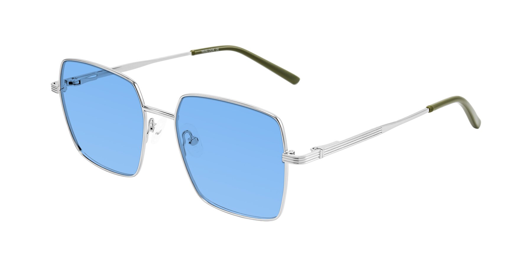 Angle of Grafton in Sliver with Medium Blue Tinted Lenses