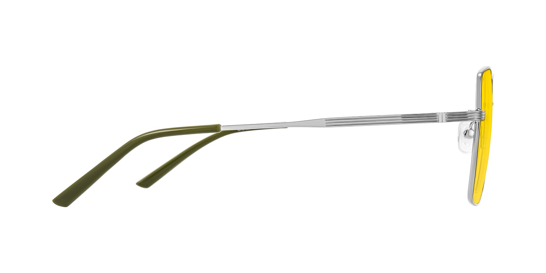 Side of Grafton in Sliver with Yellow Tinted Lenses