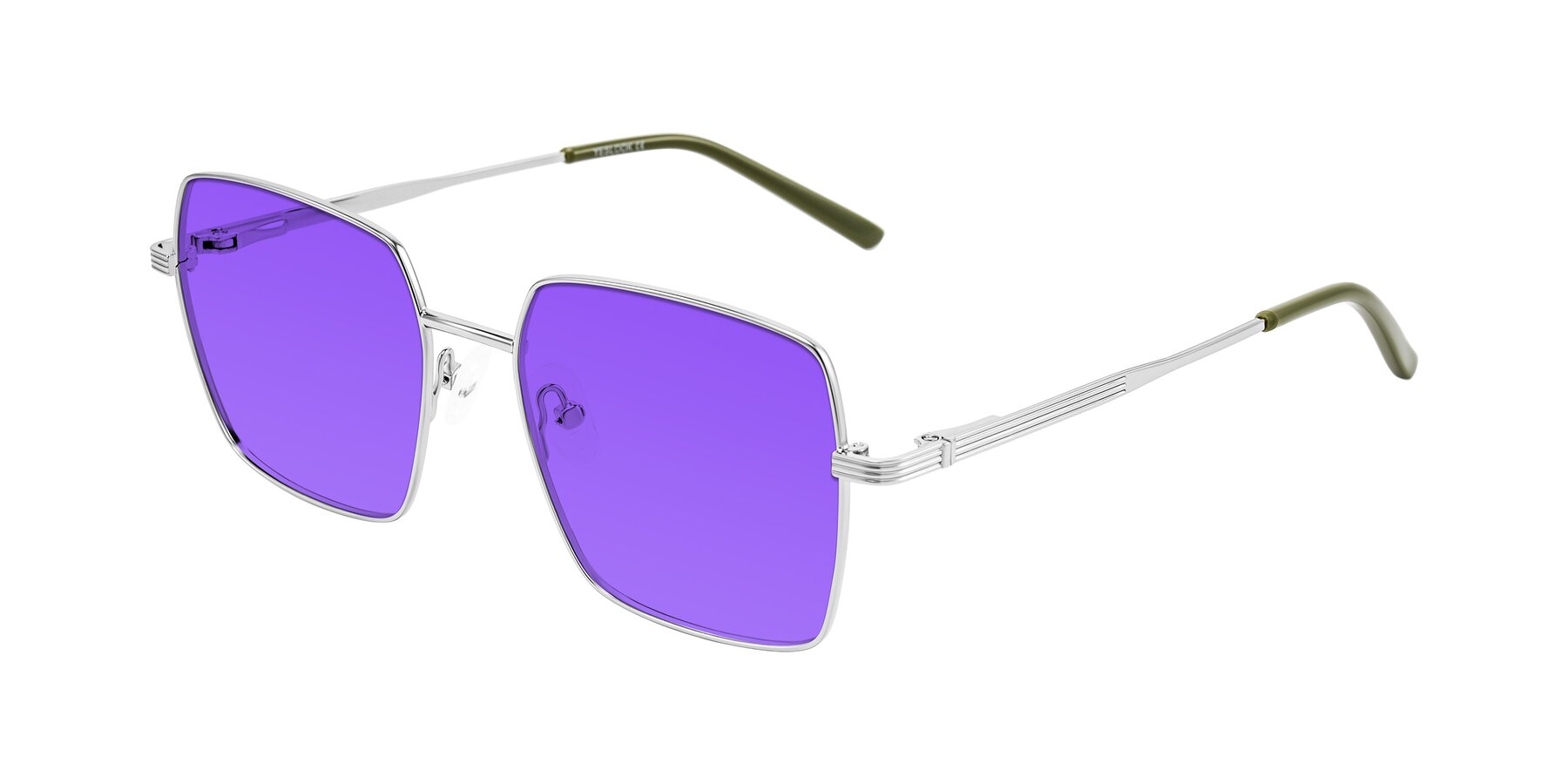 Angle of Grafton in Sliver with Purple Tinted Lenses