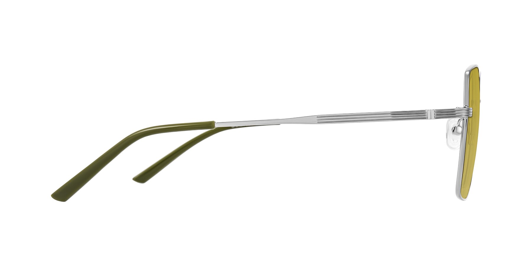 Side of Grafton in Sliver with Champagne Tinted Lenses
