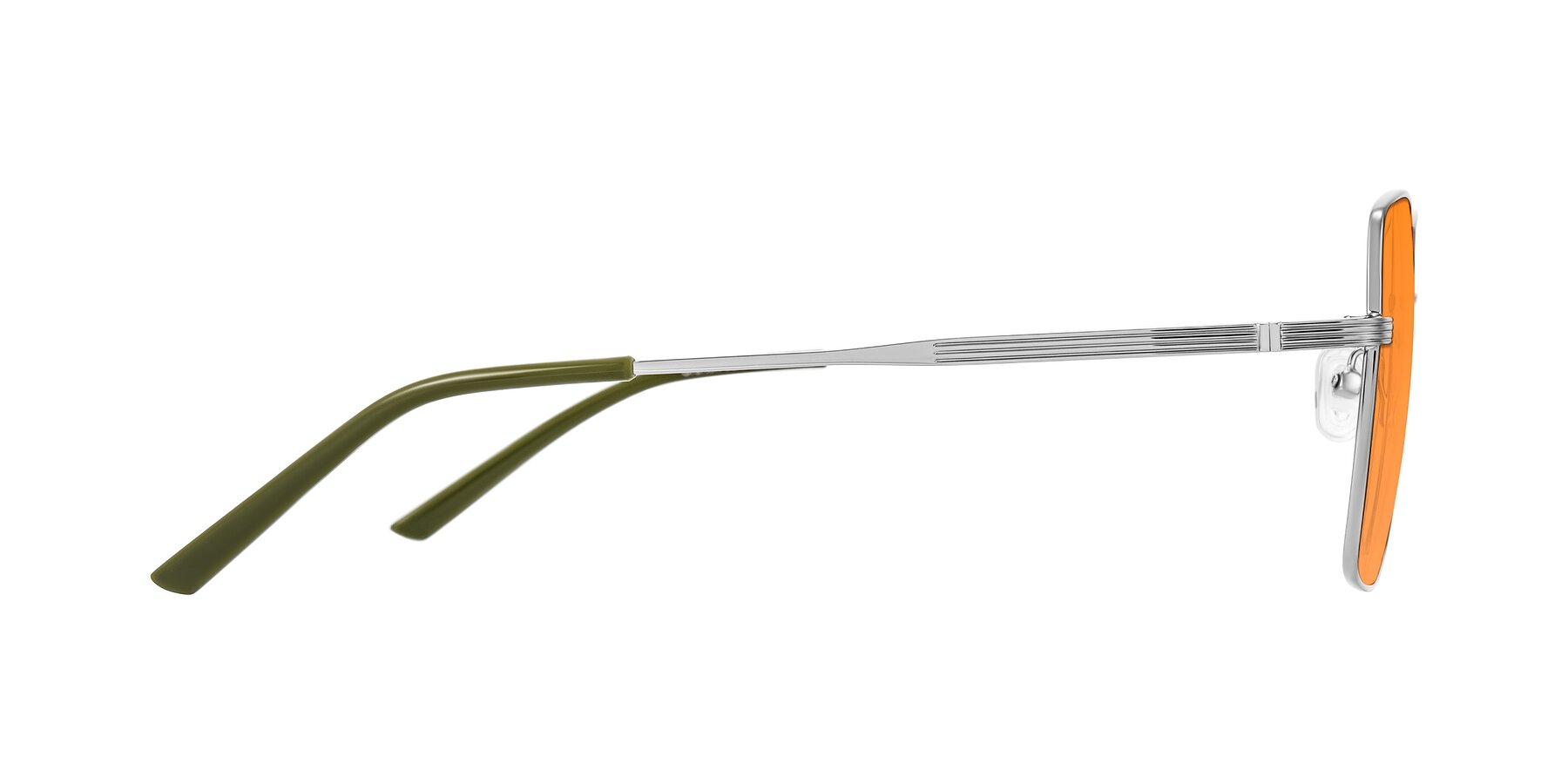 Side of Grafton in Sliver with Orange Tinted Lenses
