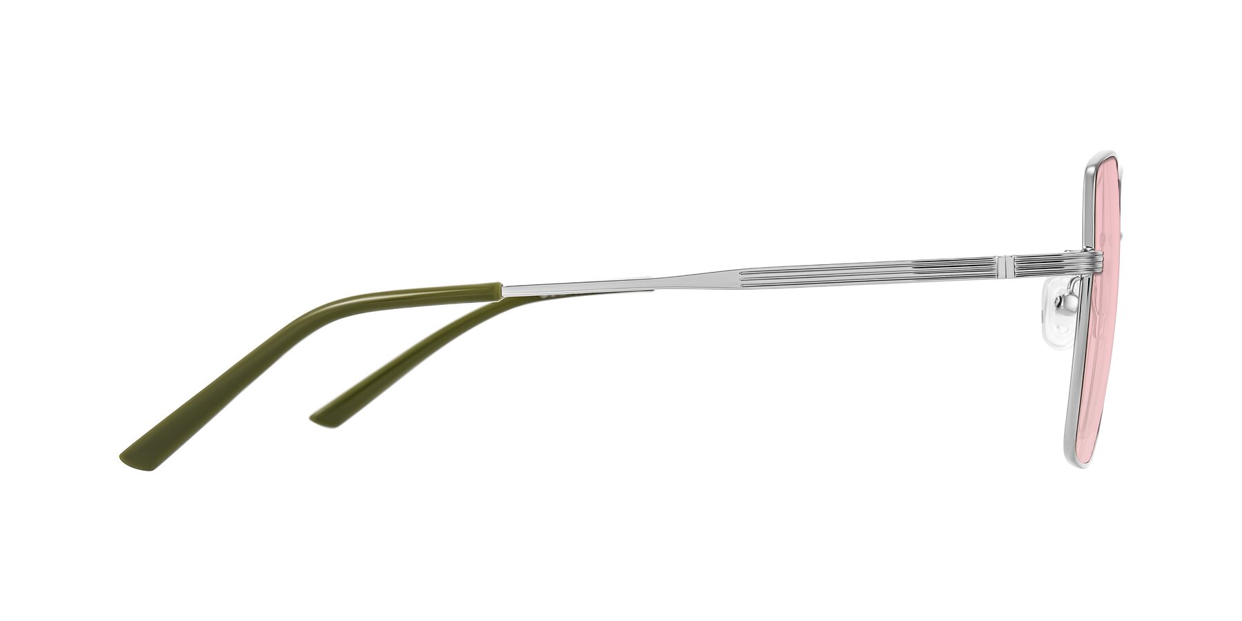 Side of Grafton in Sliver with Light Garnet Tinted Lenses