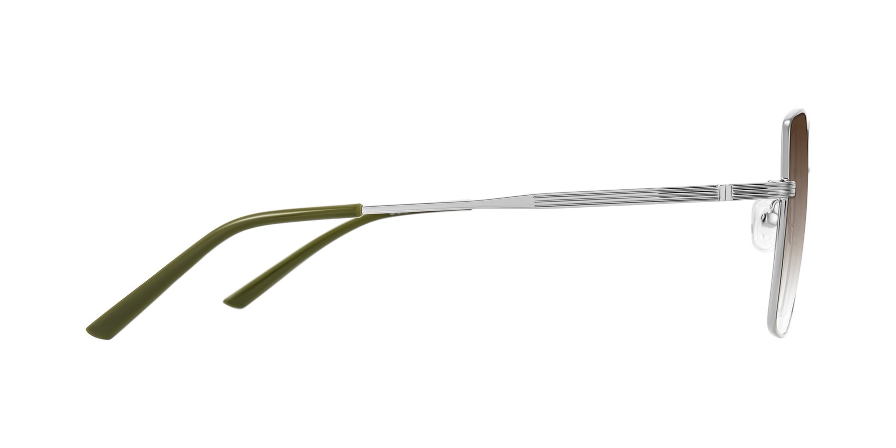 Side of Grafton in Sliver with Brown Gradient Lenses