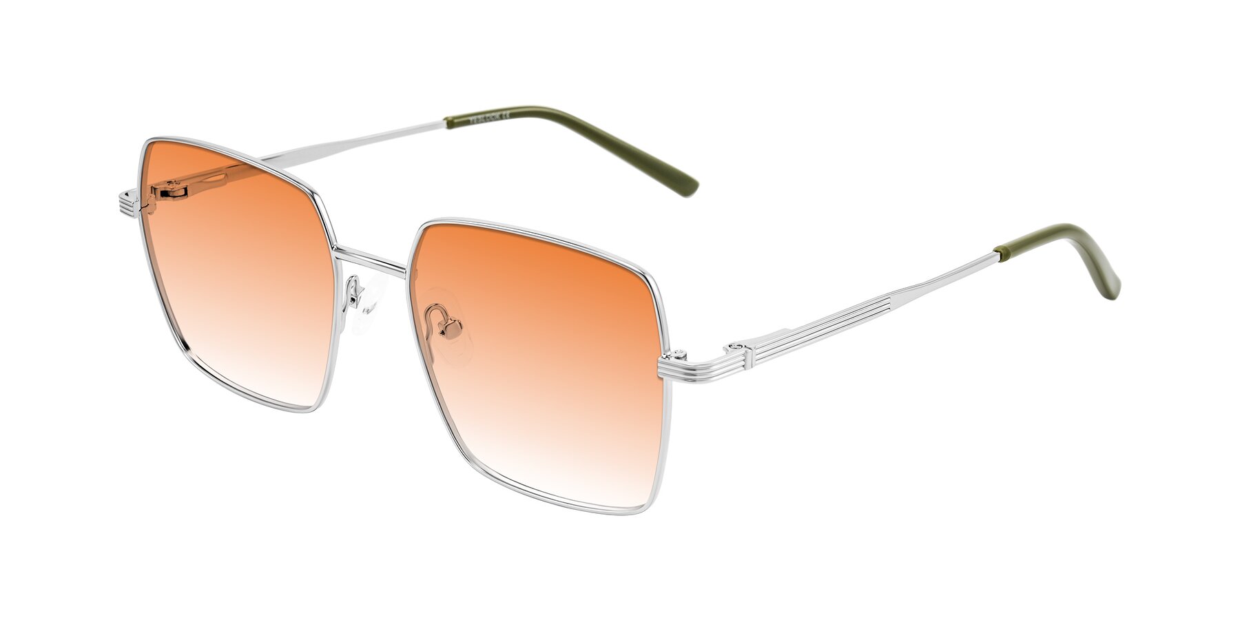 Angle of Grafton in Sliver with Orange Gradient Lenses