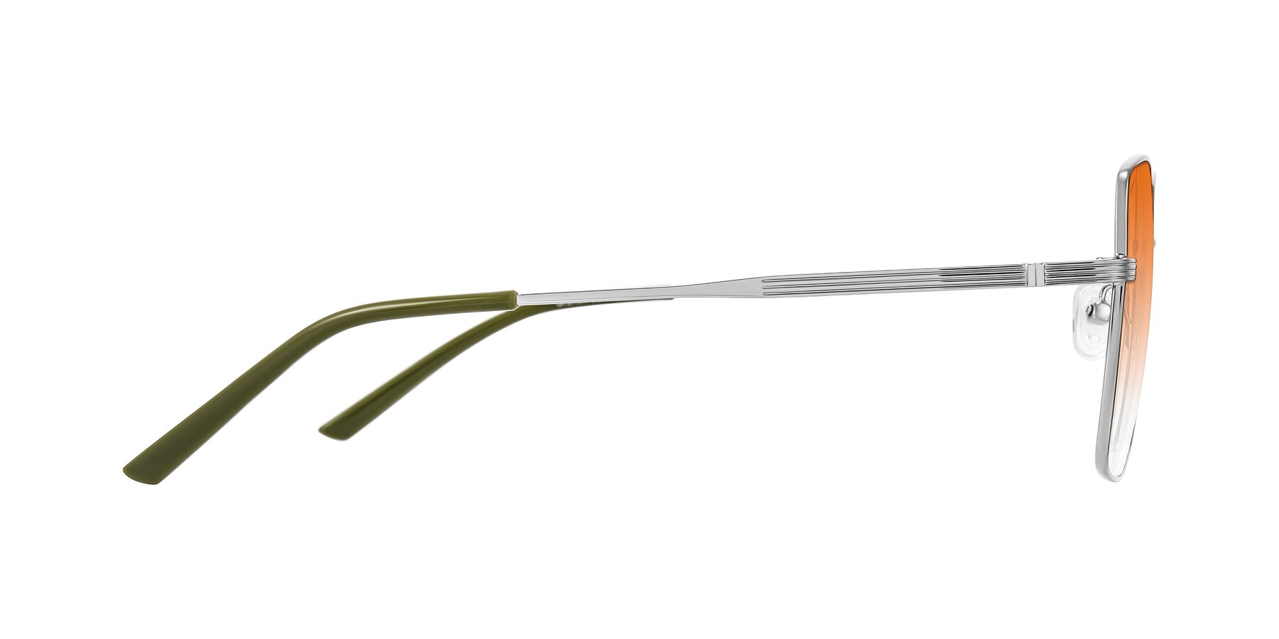 Side of Grafton in Sliver with Orange Gradient Lenses