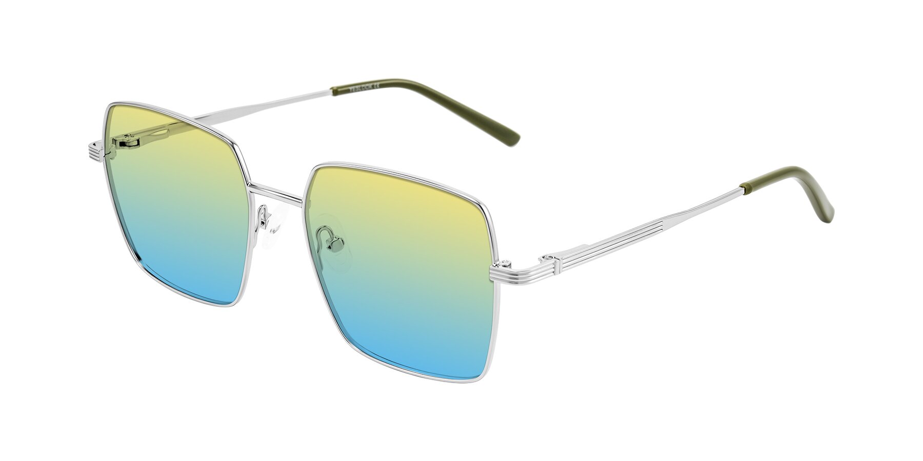 Angle of Grafton in Sliver with Yellow / Blue Gradient Lenses
