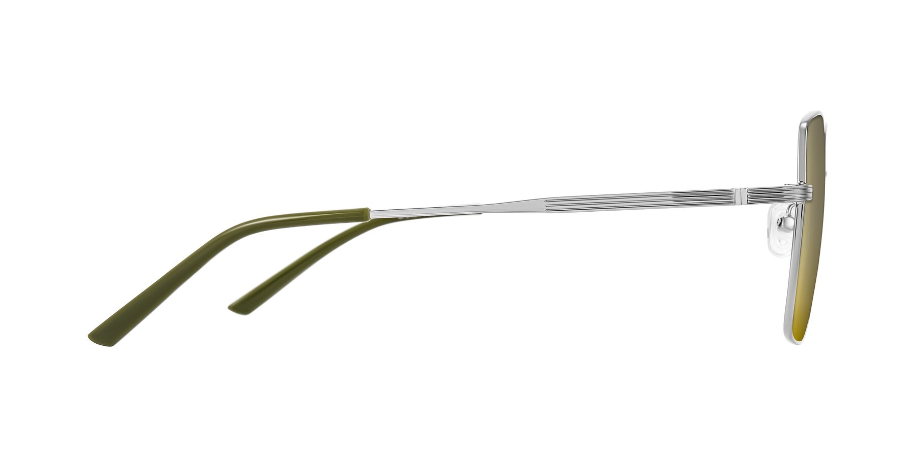 Side of Grafton in Sliver with Gold Mirrored Lenses