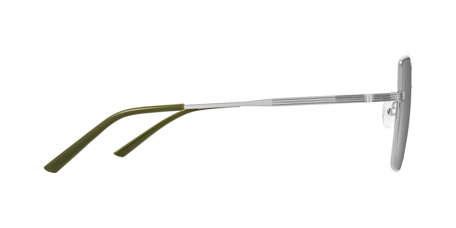 Side of Grafton in Sliver with Silver Mirrored Lenses