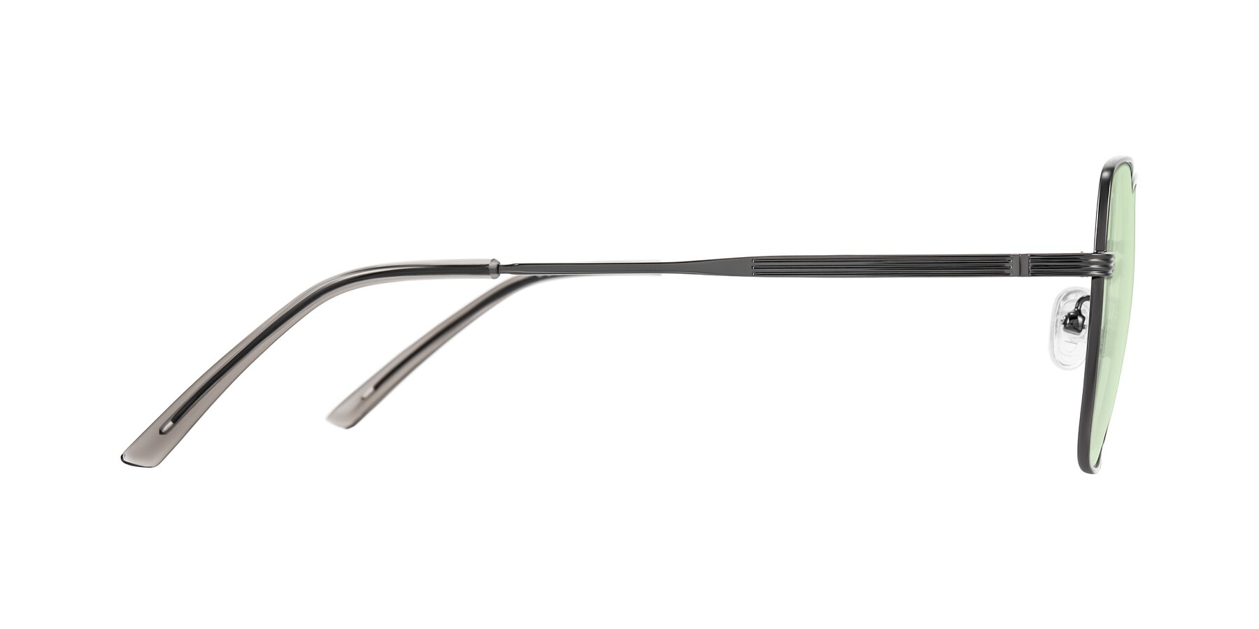 Side of Grafton in Gunmetal with Light Green Tinted Lenses