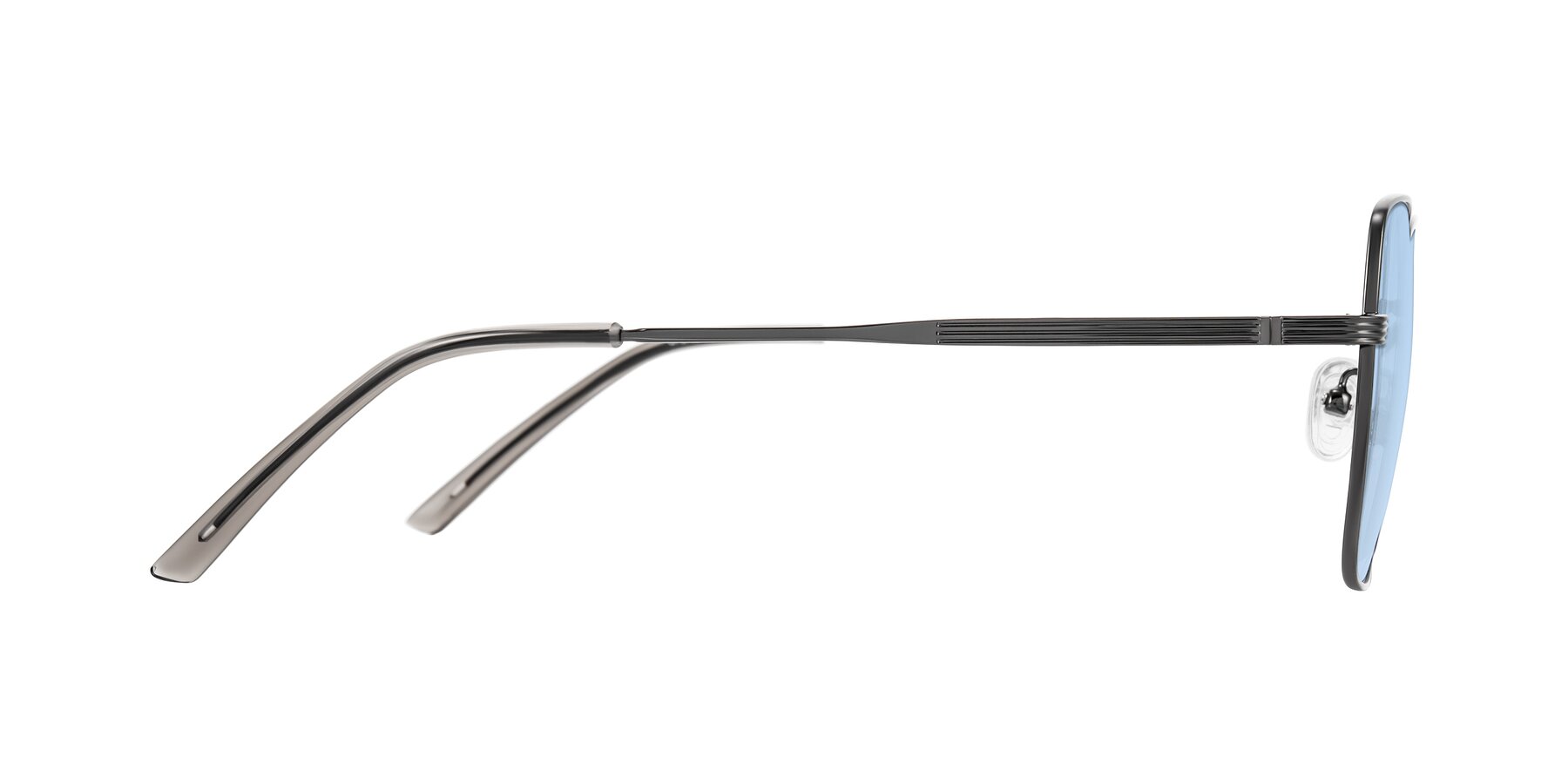 Side of Grafton in Gunmetal with Light Blue Tinted Lenses