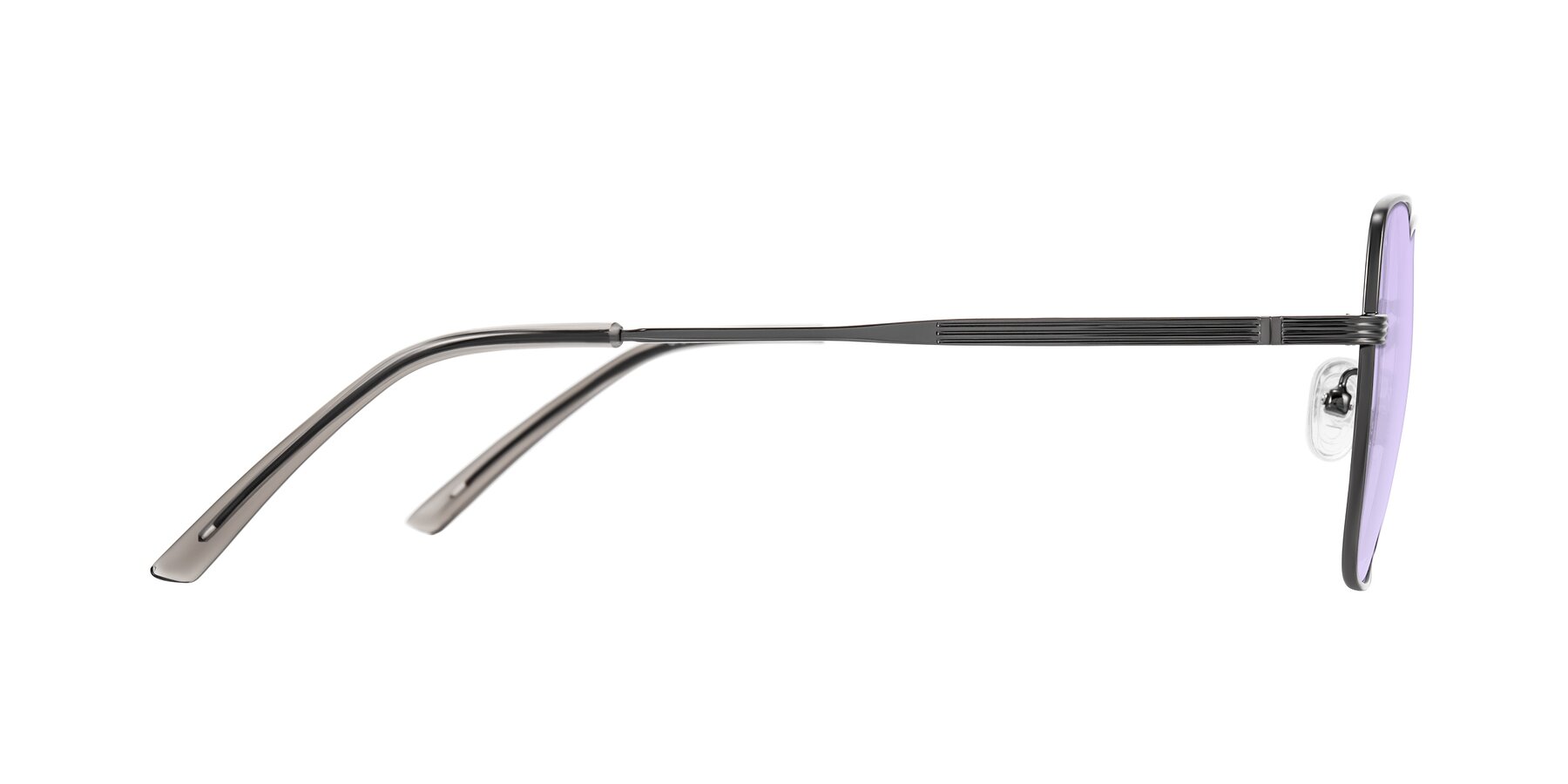 Side of Grafton in Gunmetal with Light Purple Tinted Lenses