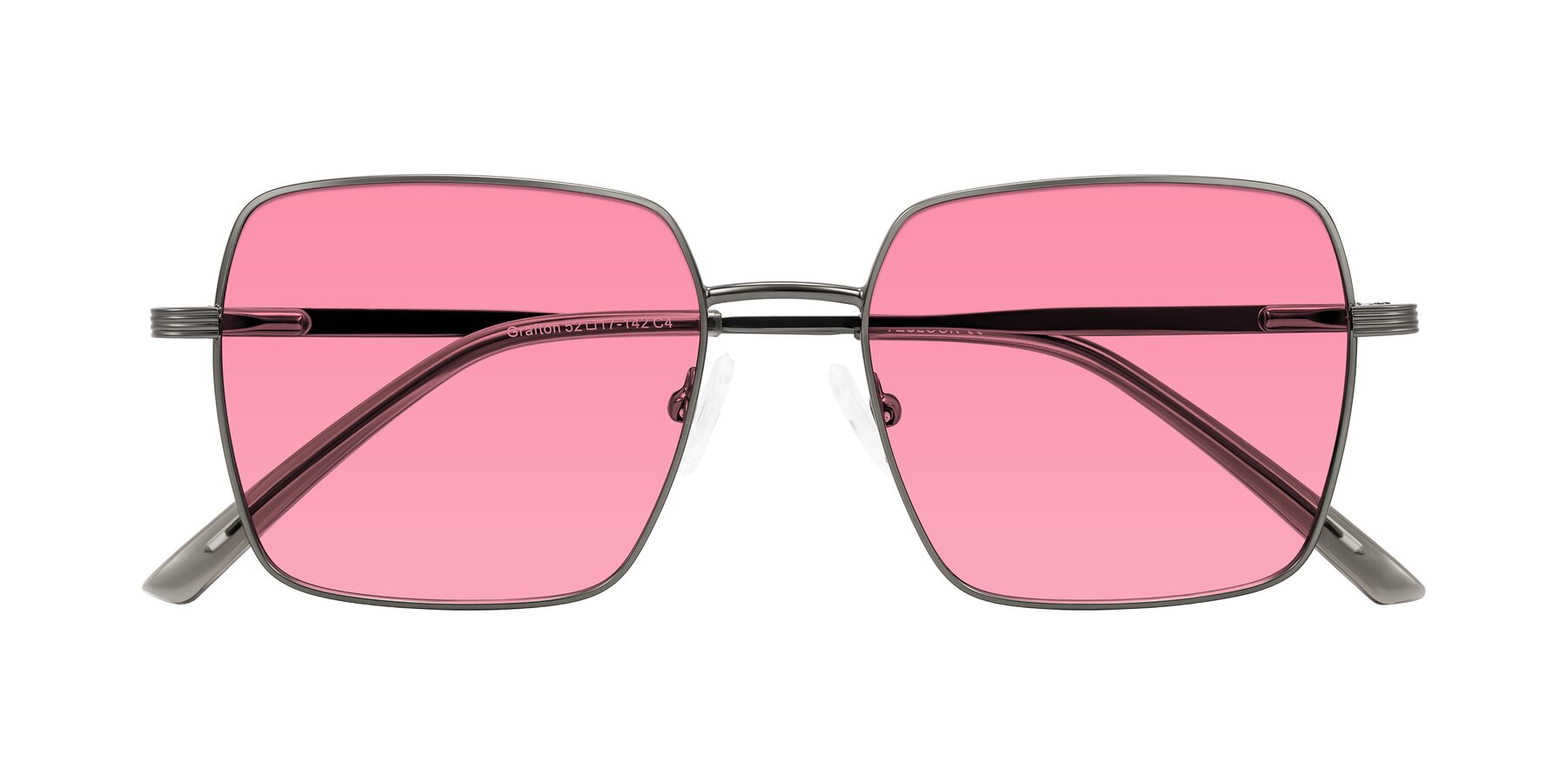 Folded Front of Grafton in Gunmetal with Pink Tinted Lenses