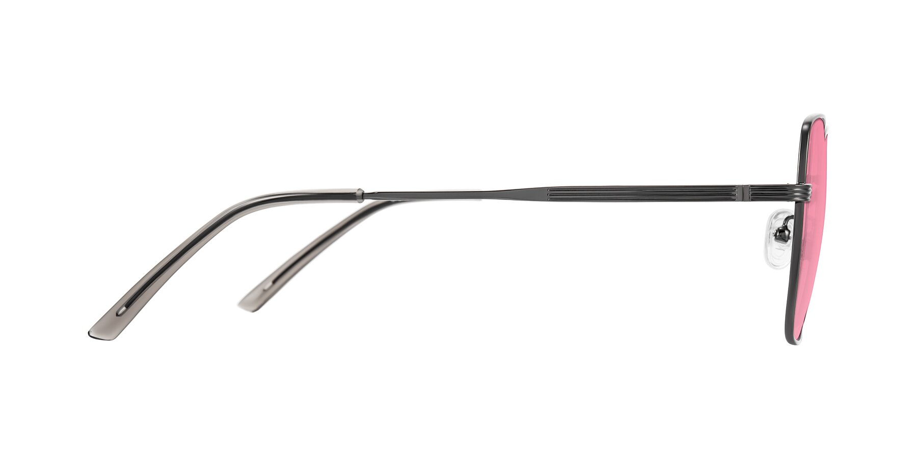 Side of Grafton in Gunmetal with Pink Tinted Lenses