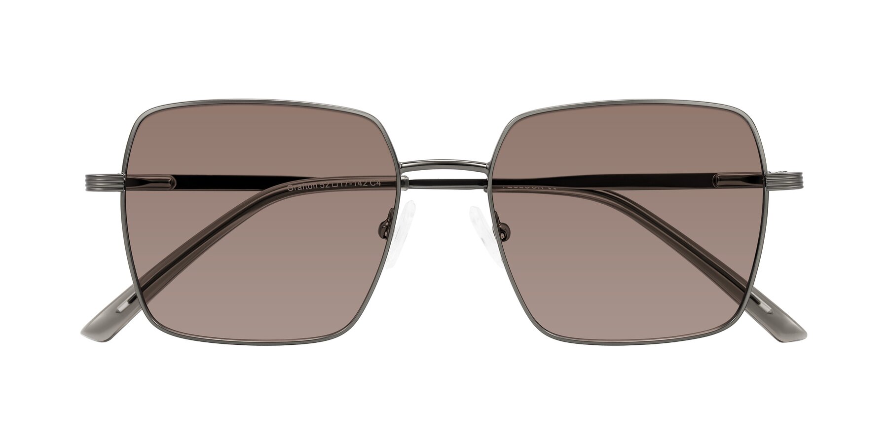 Folded Front of Grafton in Gunmetal with Medium Brown Tinted Lenses