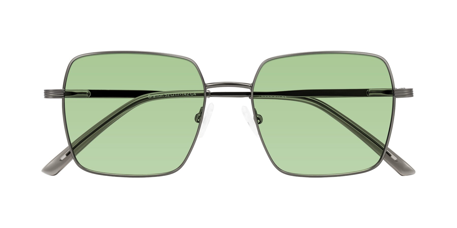 Folded Front of Grafton in Gunmetal with Medium Green Tinted Lenses