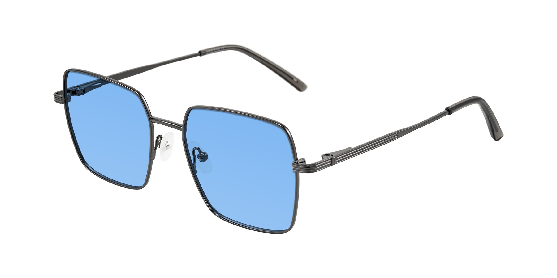 Angle of Grafton in Gunmetal with Medium Blue Tinted Lenses