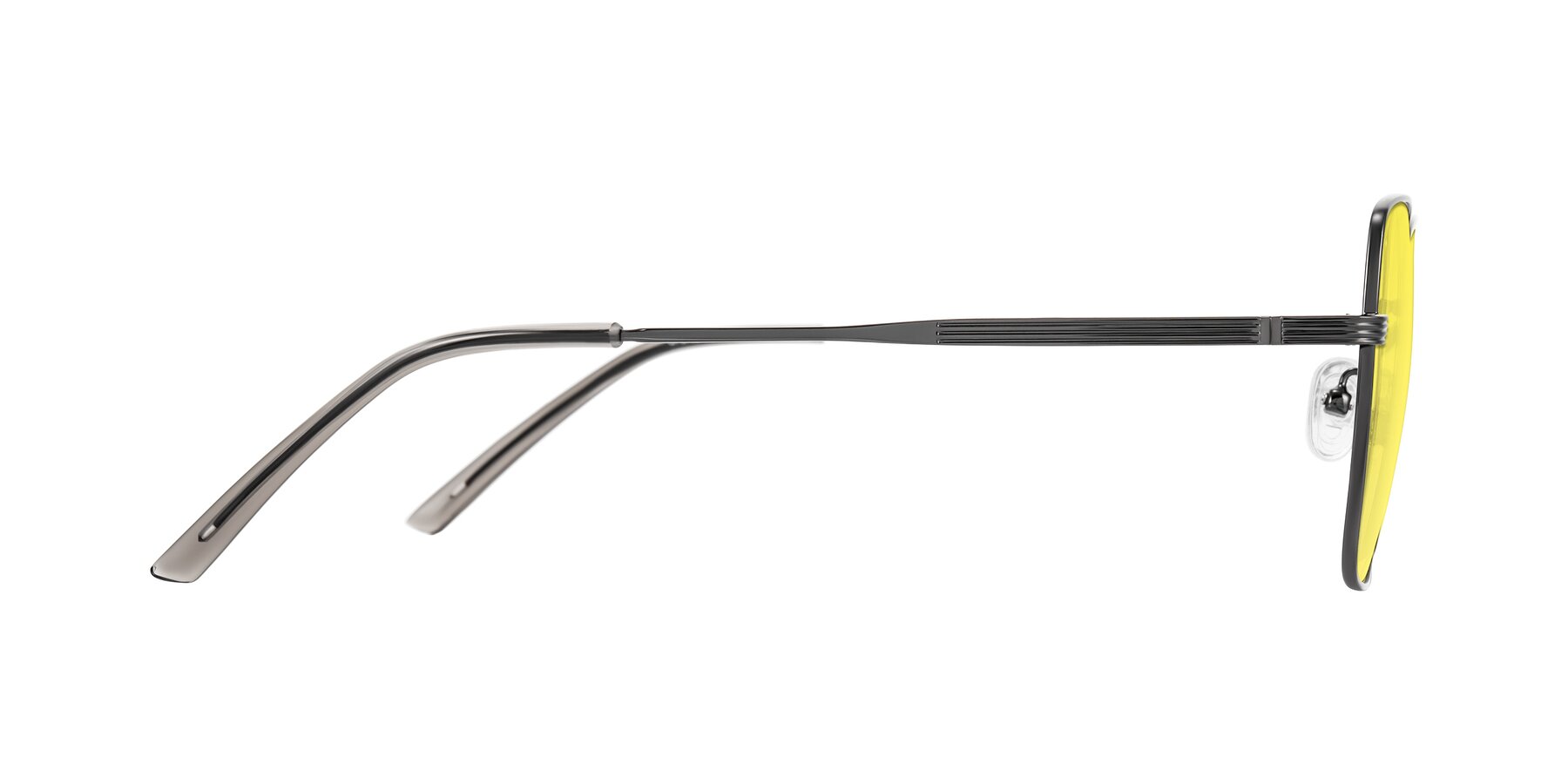 Side of Grafton in Gunmetal with Medium Yellow Tinted Lenses