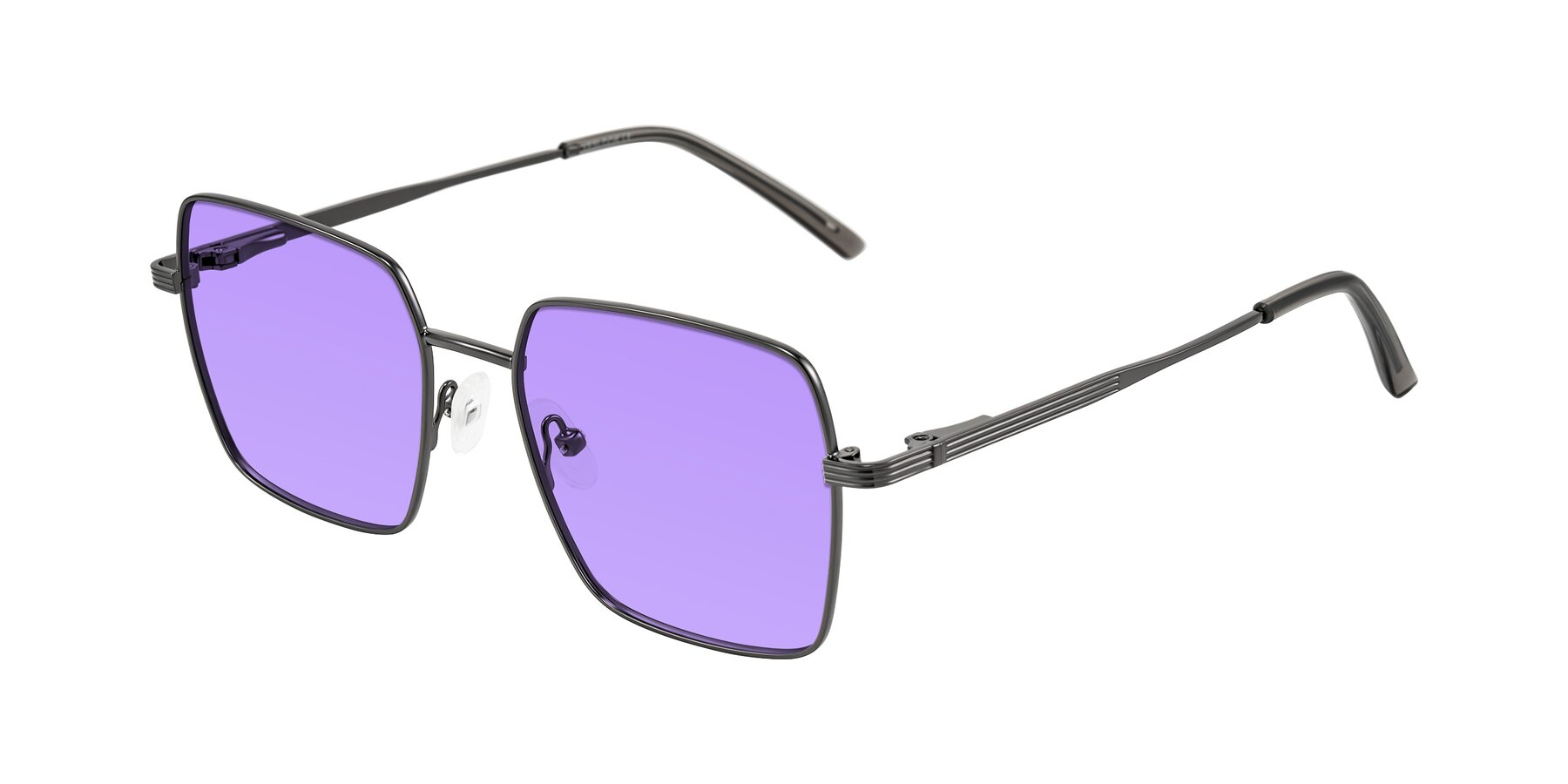 Angle of Grafton in Gunmetal with Medium Purple Tinted Lenses