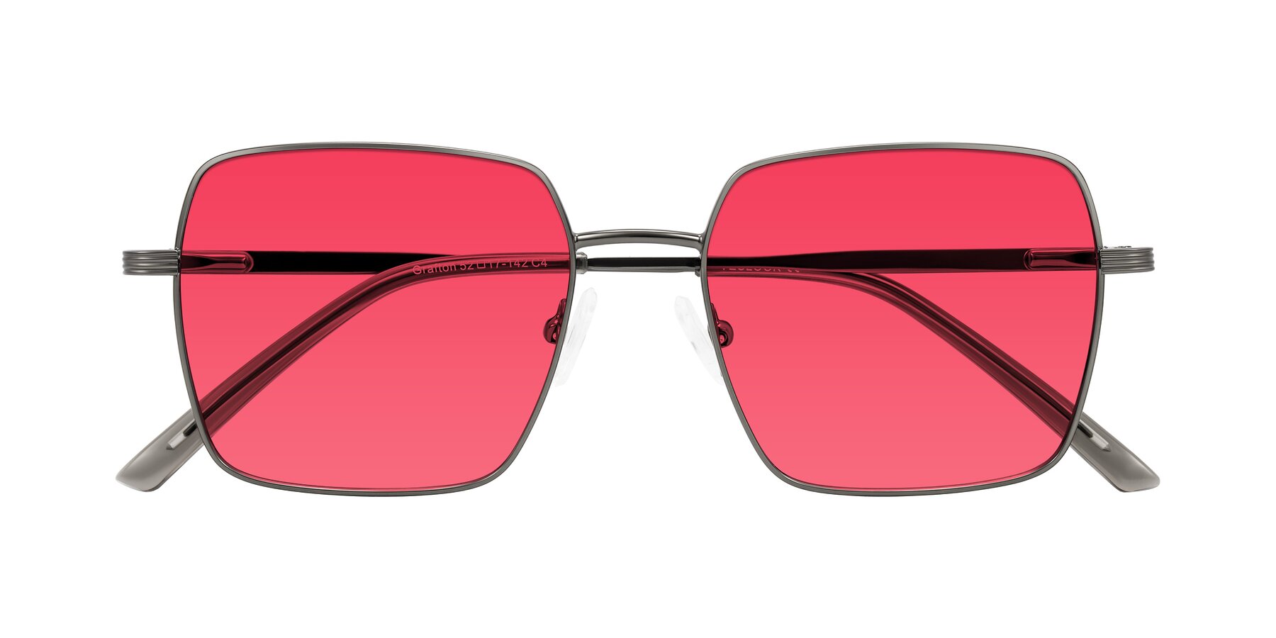 Folded Front of Grafton in Gunmetal with Red Tinted Lenses