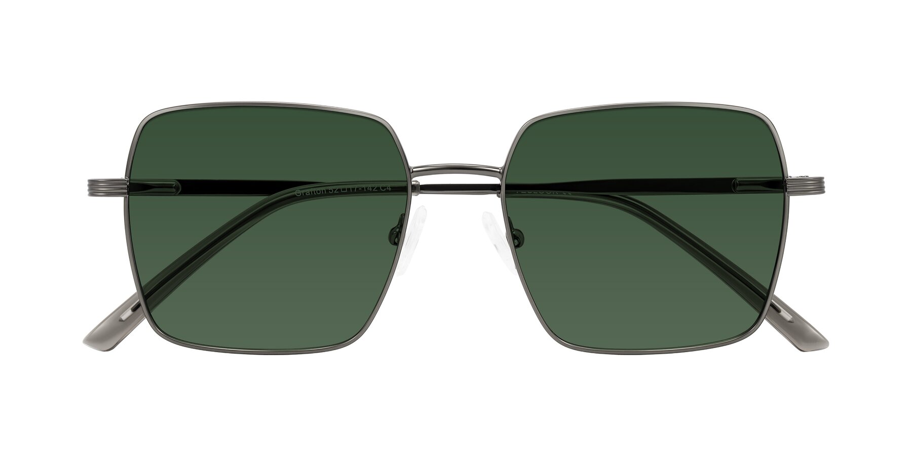 Folded Front of Grafton in Gunmetal with Green Tinted Lenses