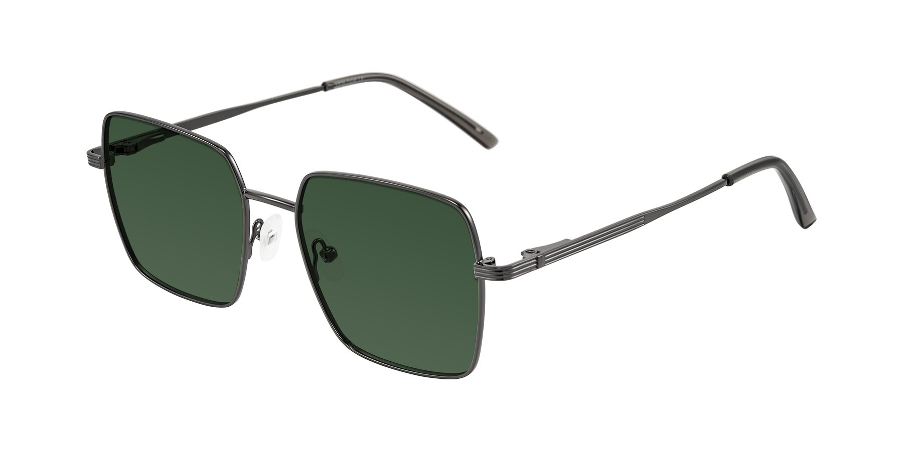 Angle of Grafton in Gunmetal with Green Tinted Lenses