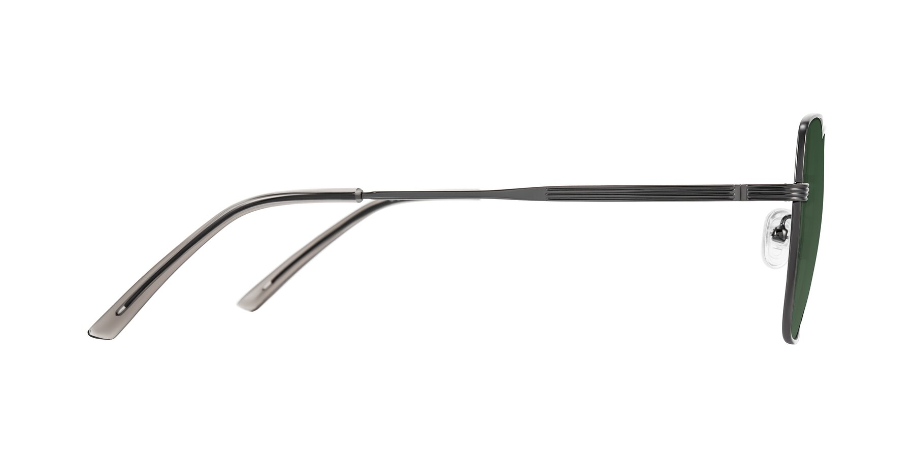 Side of Grafton in Gunmetal with Green Tinted Lenses