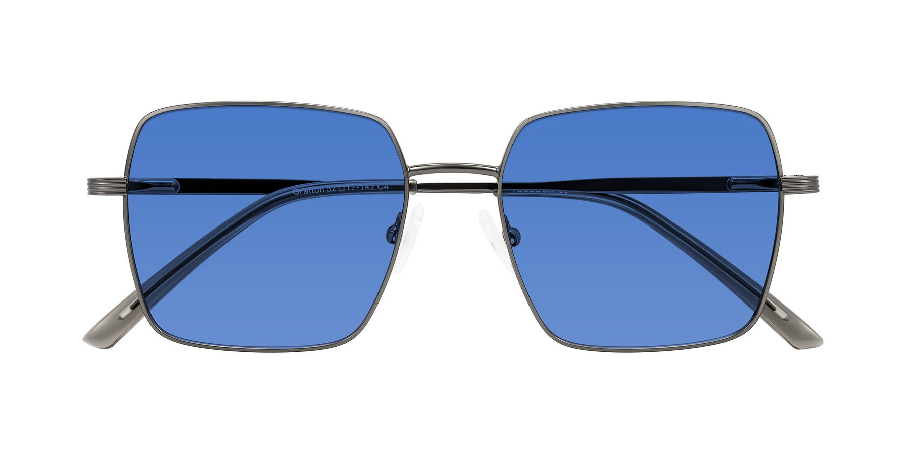 Folded Front of Grafton in Gunmetal with Blue Tinted Lenses