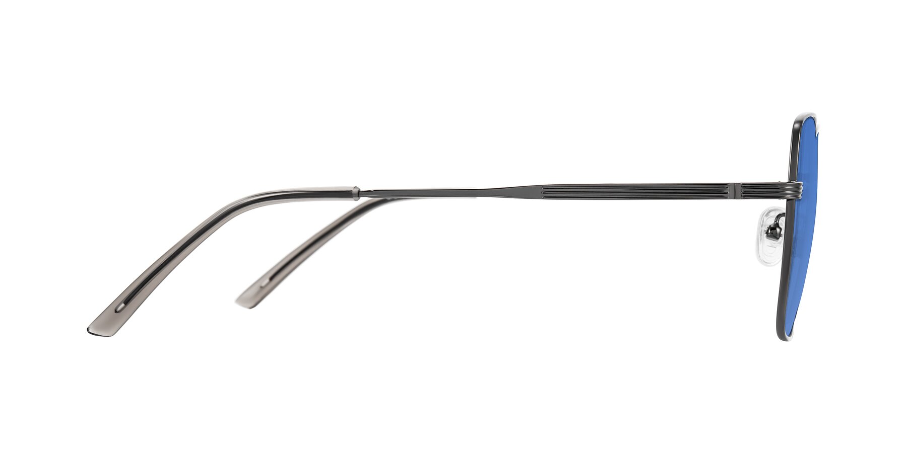 Side of Grafton in Gunmetal with Blue Tinted Lenses
