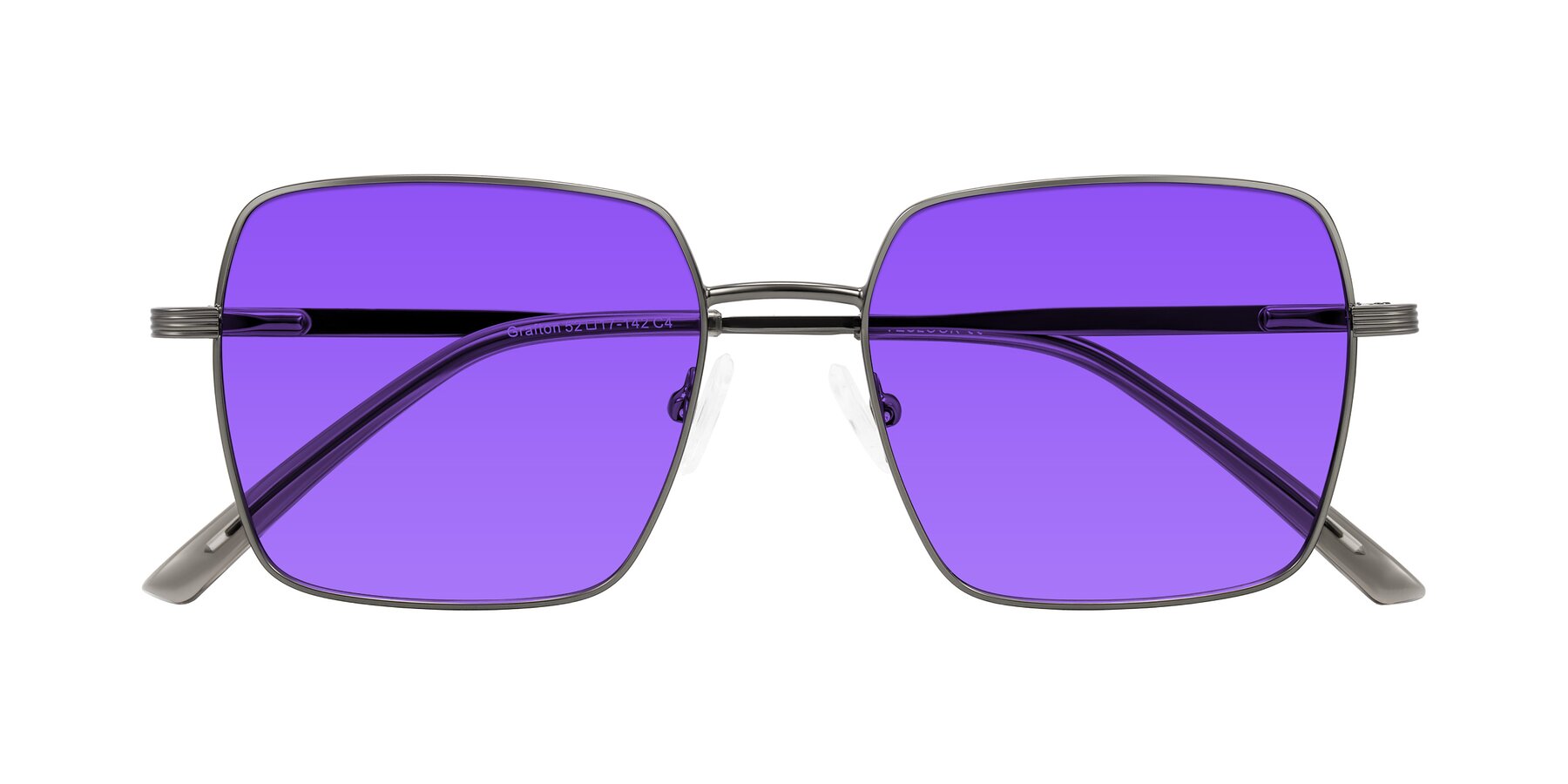Folded Front of Grafton in Gunmetal with Purple Tinted Lenses
