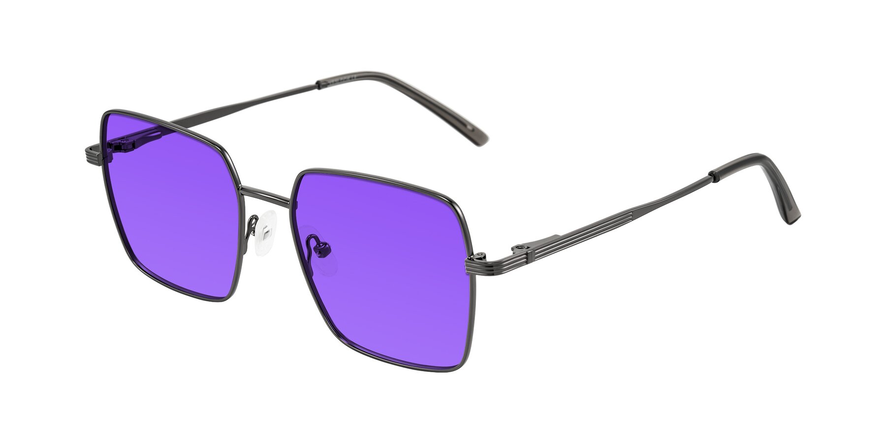Angle of Grafton in Gunmetal with Purple Tinted Lenses