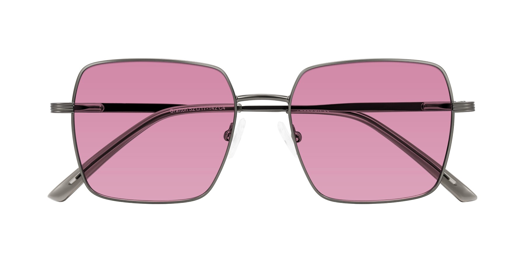 Folded Front of Grafton in Gunmetal with Medium Wine Tinted Lenses