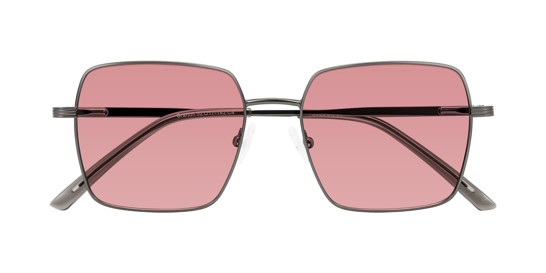 Folded Front of Grafton in Gunmetal with Medium Garnet Tinted Lenses