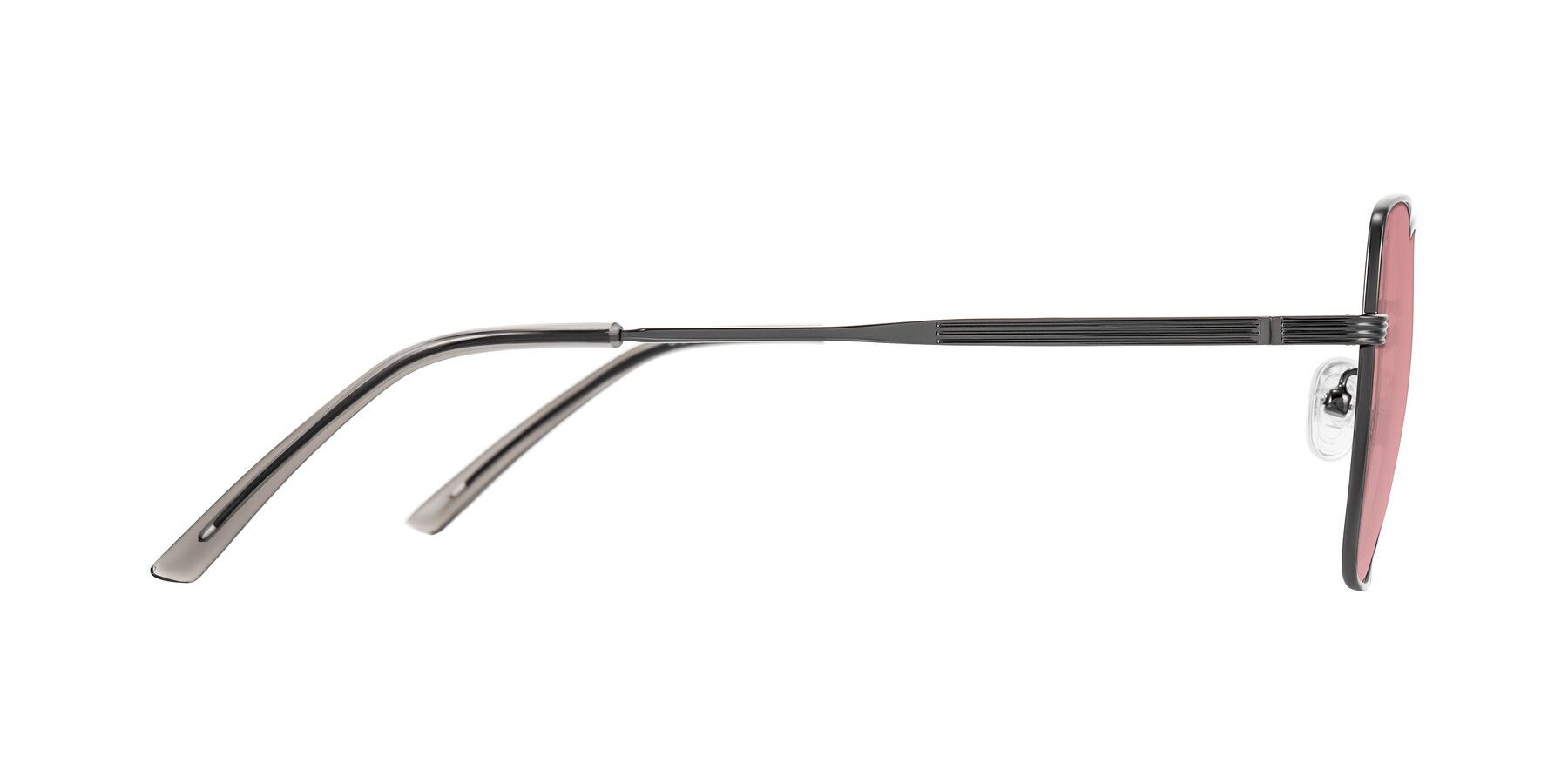 Side of Grafton in Gunmetal with Medium Garnet Tinted Lenses