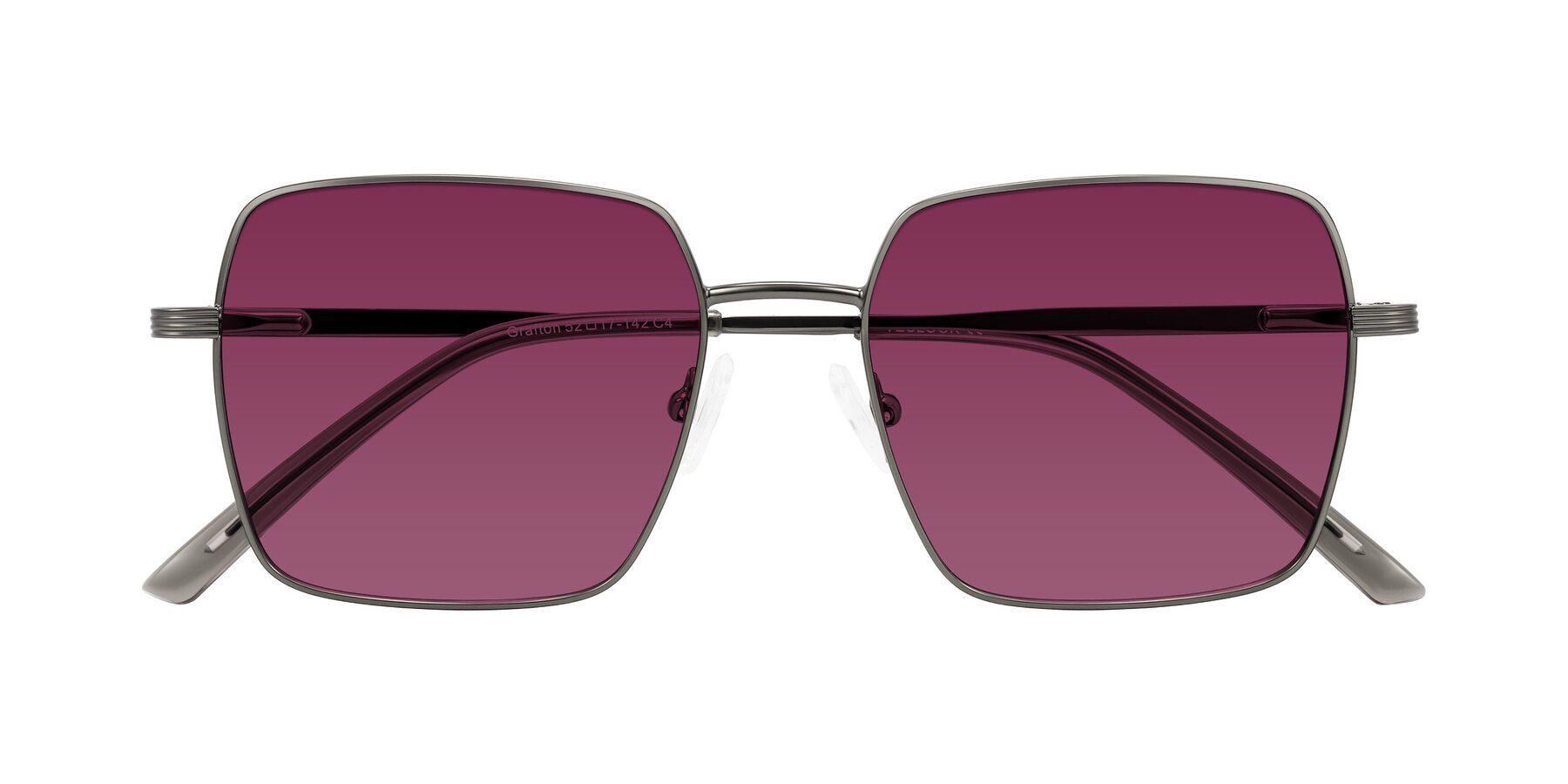 Folded Front of Grafton in Gunmetal with Wine Tinted Lenses