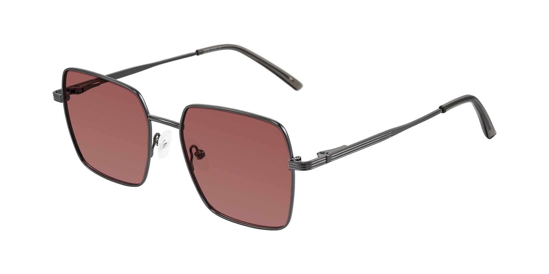 Angle of Grafton in Gunmetal with Garnet Tinted Lenses