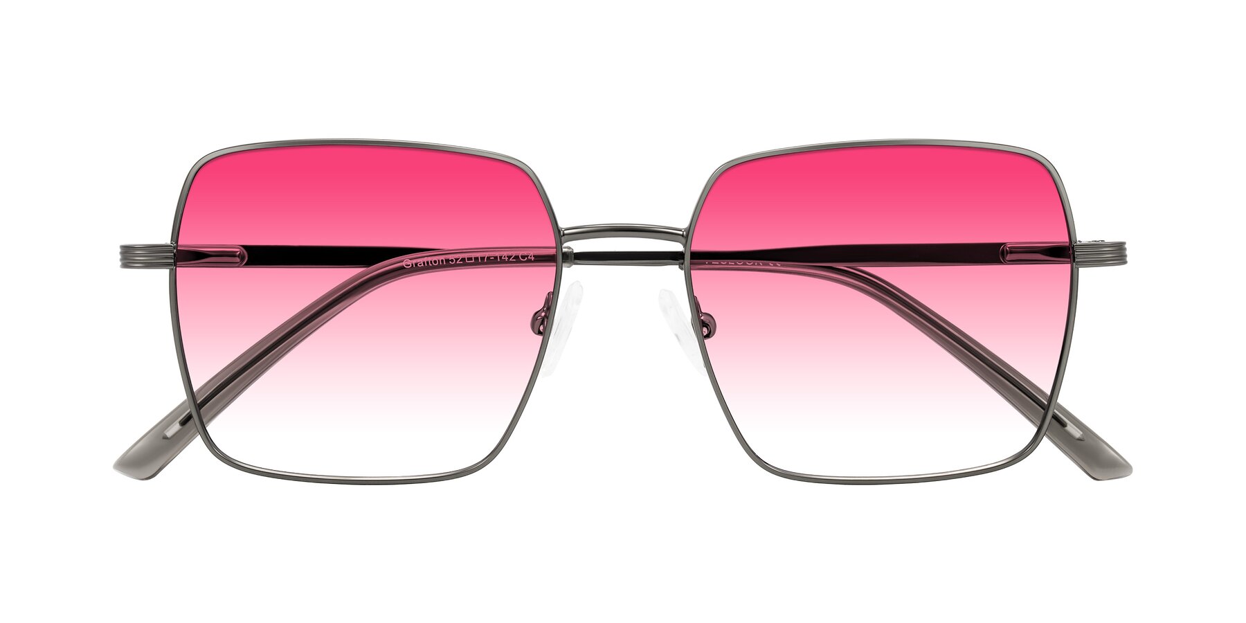 Folded Front of Grafton in Gunmetal with Pink Gradient Lenses