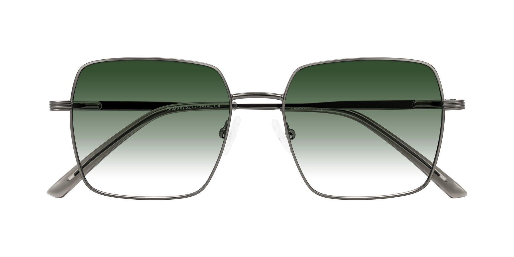 Folded Front of Grafton in Gunmetal with Green Gradient Lenses