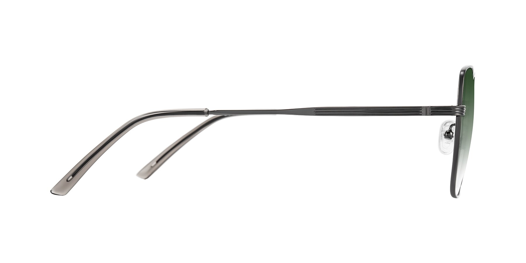 Side of Grafton in Gunmetal with Green Gradient Lenses