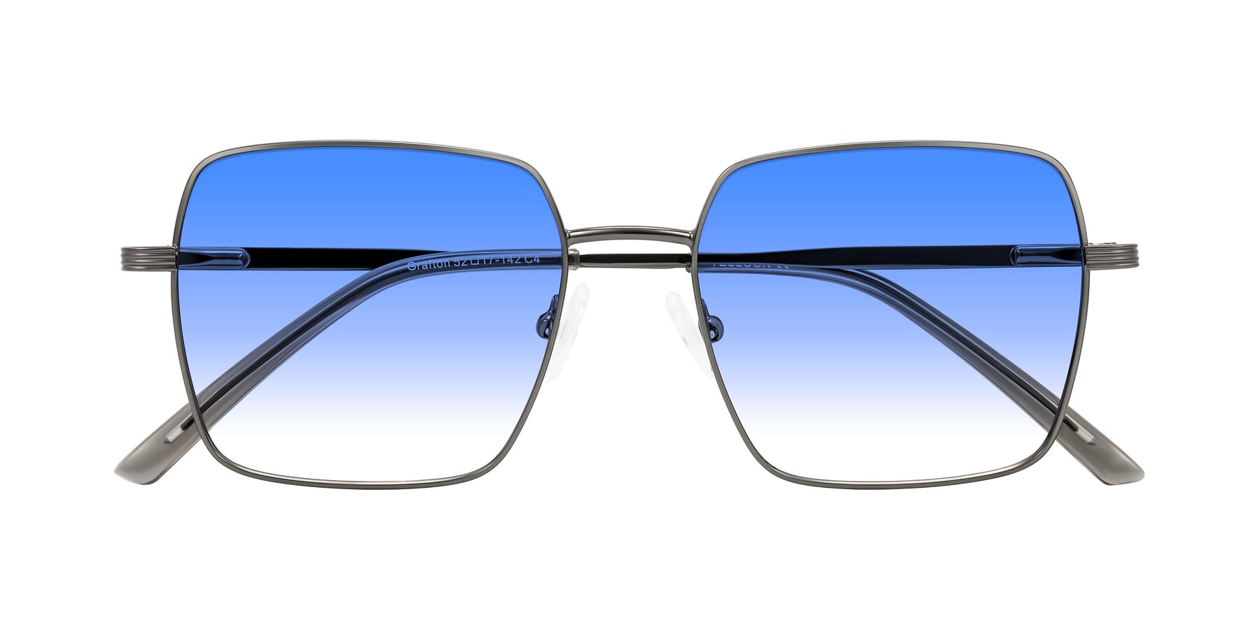 Folded Front of Grafton in Gunmetal with Blue Gradient Lenses