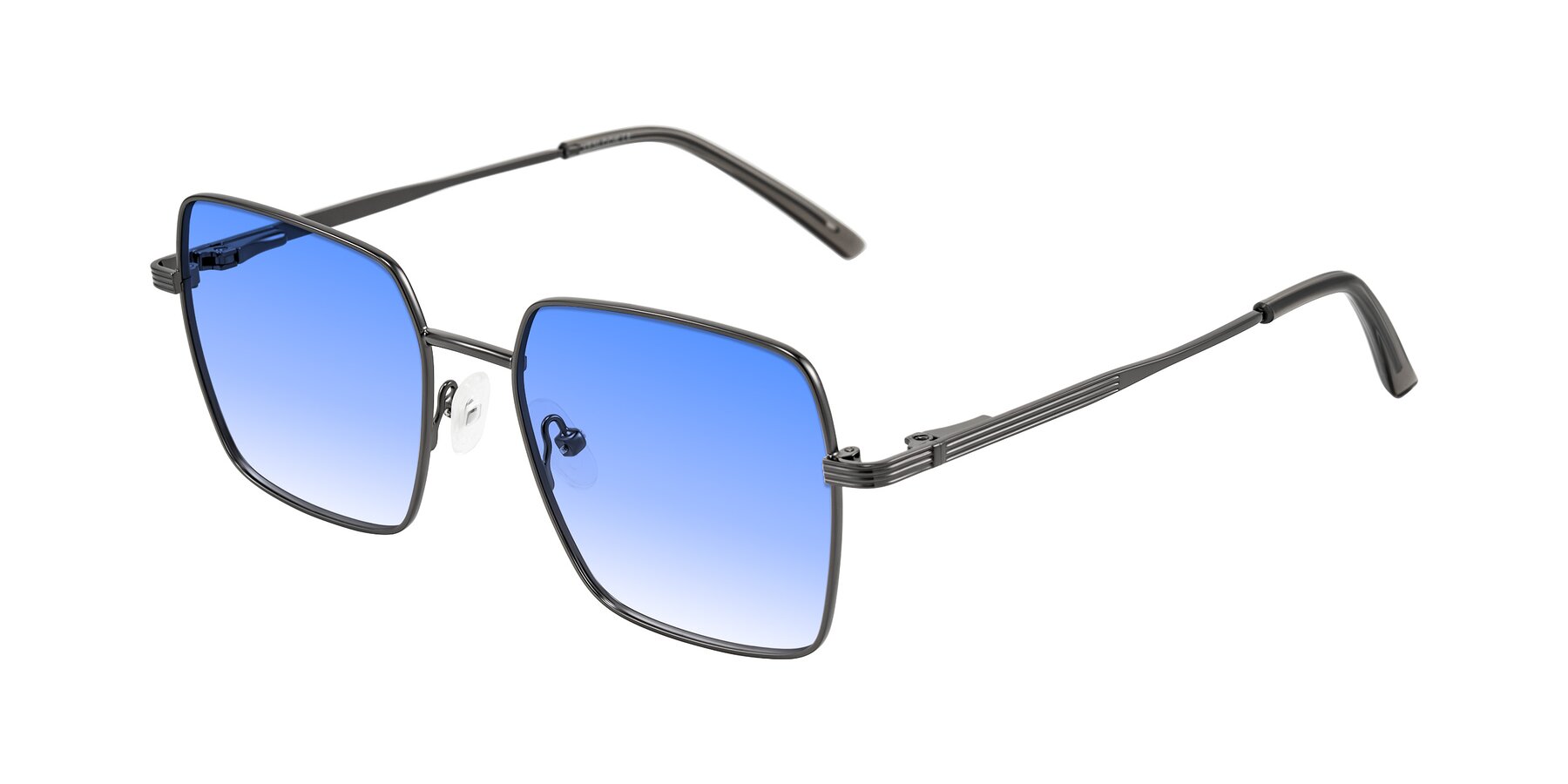 Angle of Grafton in Gunmetal with Blue Gradient Lenses