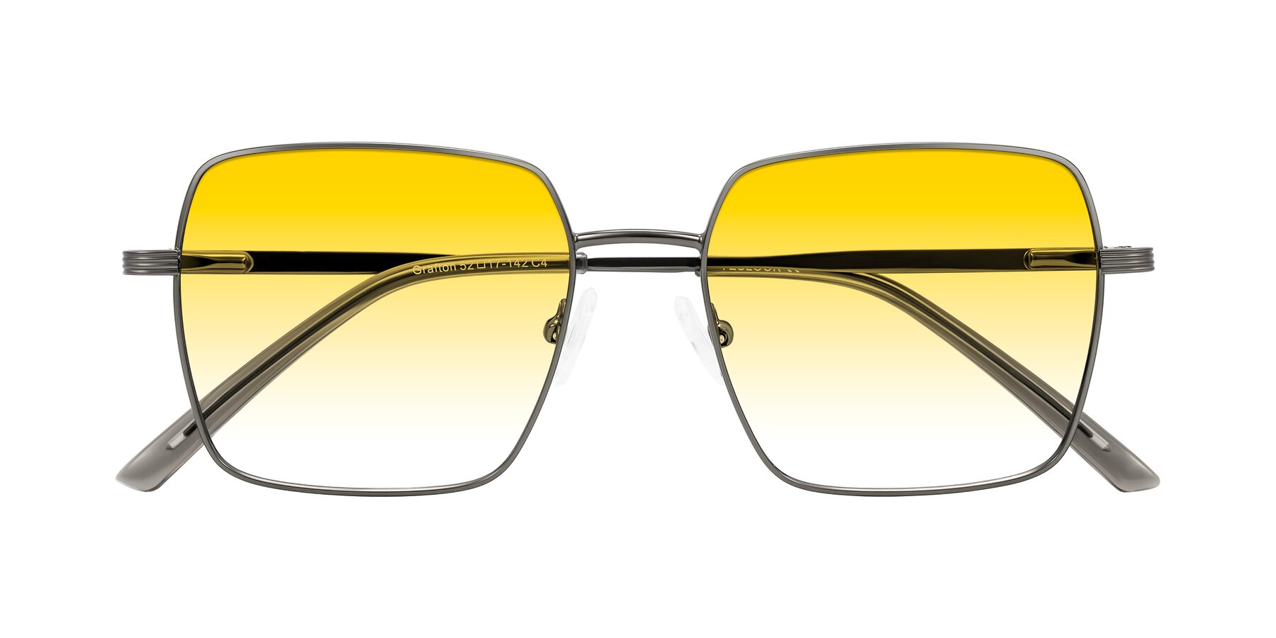 Folded Front of Grafton in Gunmetal with Yellow Gradient Lenses