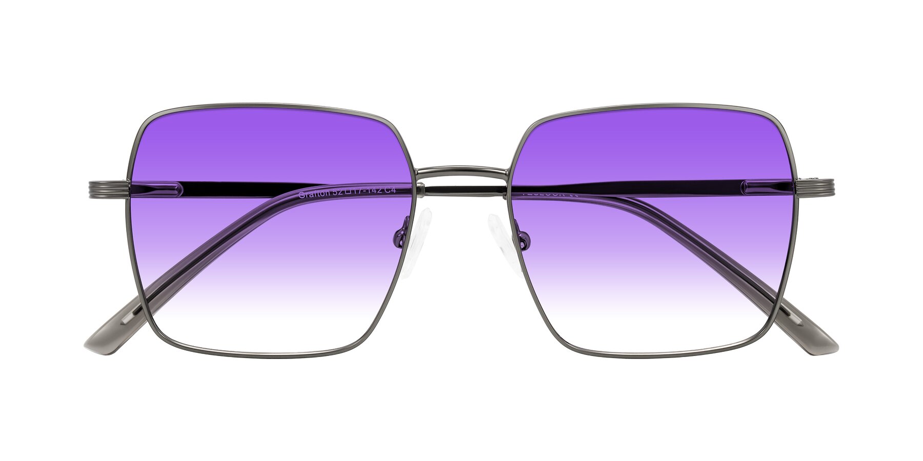 Folded Front of Grafton in Gunmetal with Purple Gradient Lenses