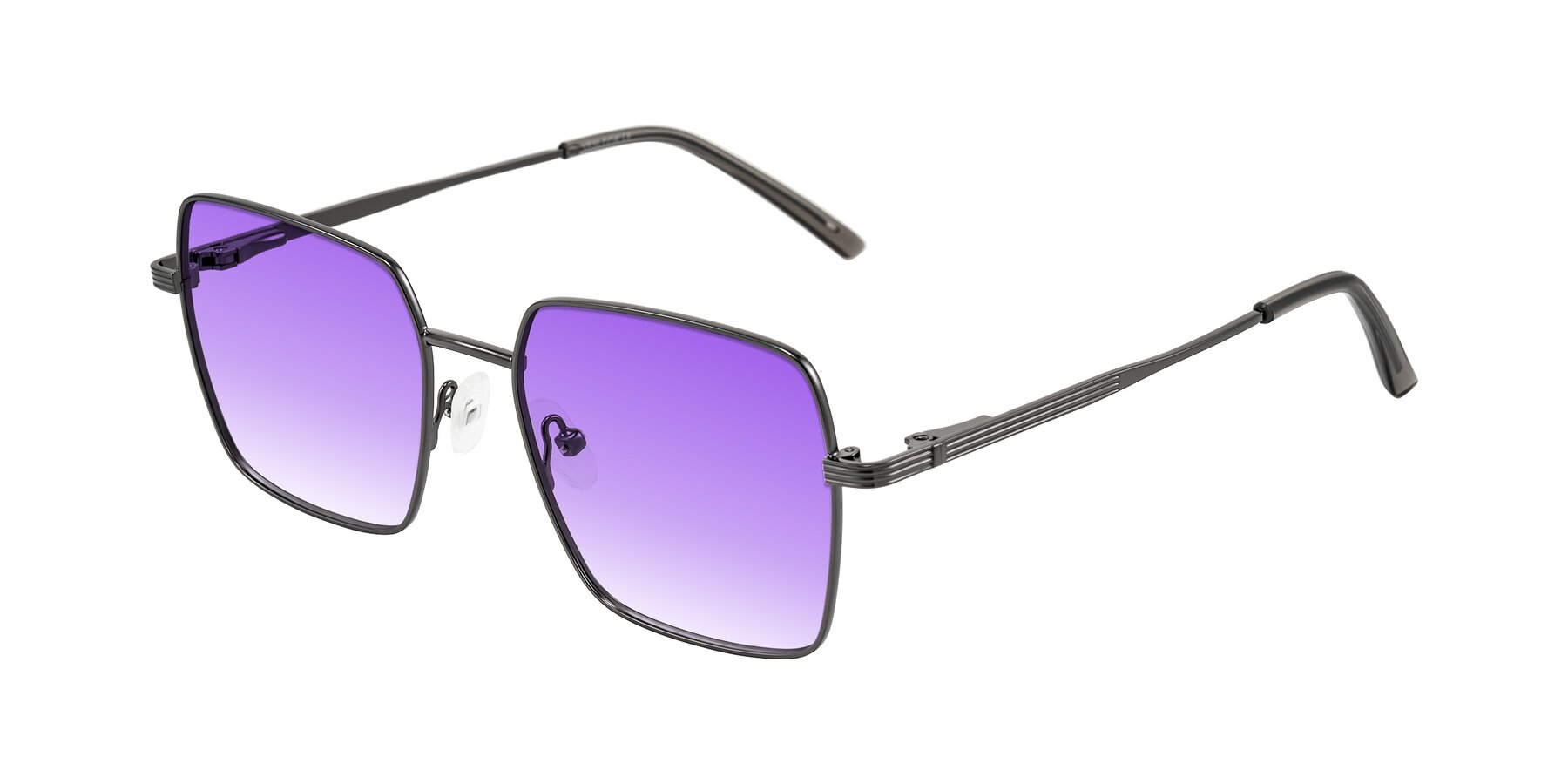 Angle of Grafton in Gunmetal with Purple Gradient Lenses