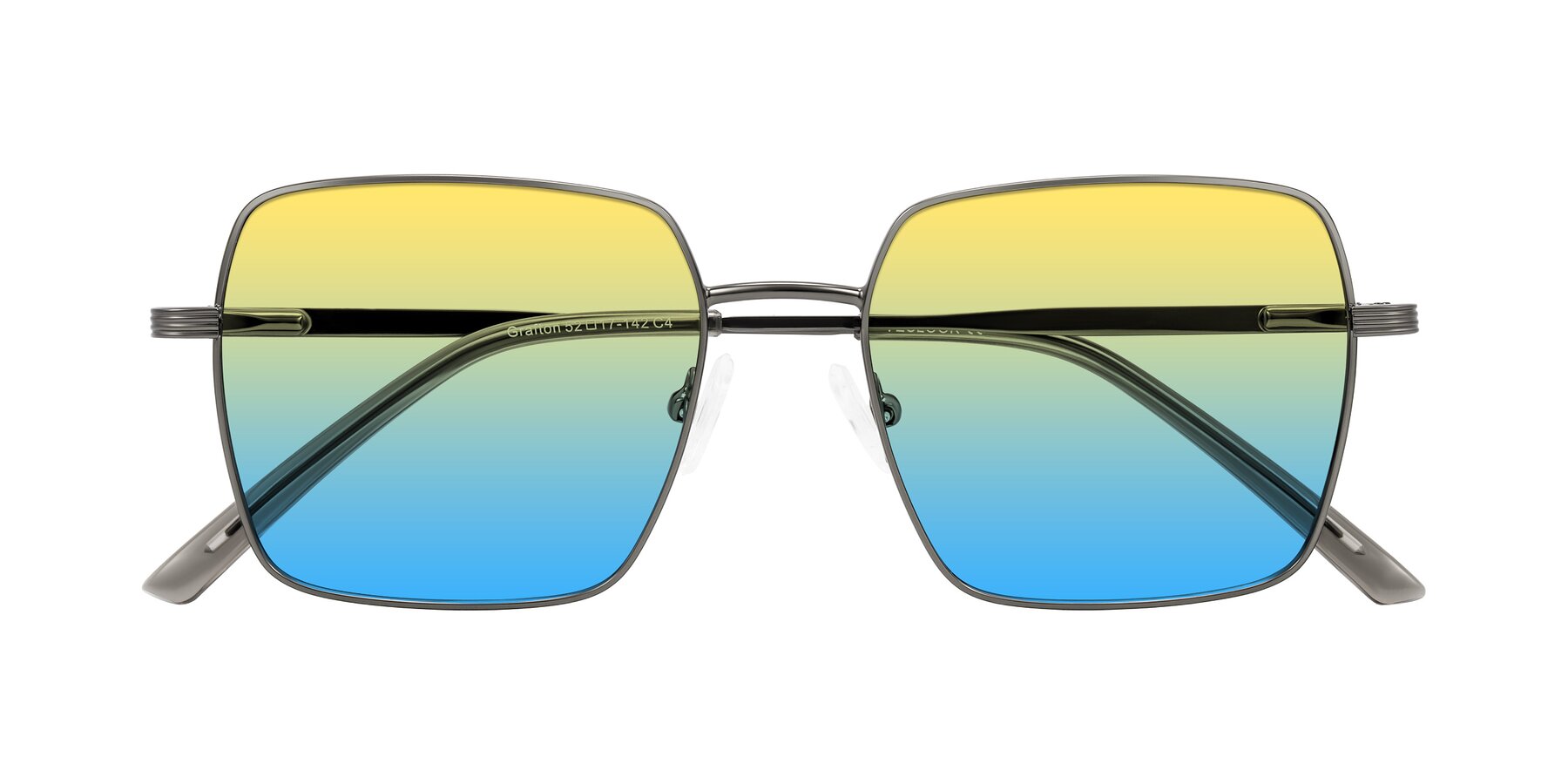 Folded Front of Grafton in Gunmetal with Yellow / Blue Gradient Lenses
