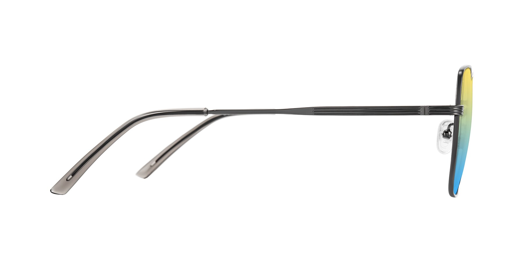 Side of Grafton in Gunmetal with Yellow / Blue Gradient Lenses