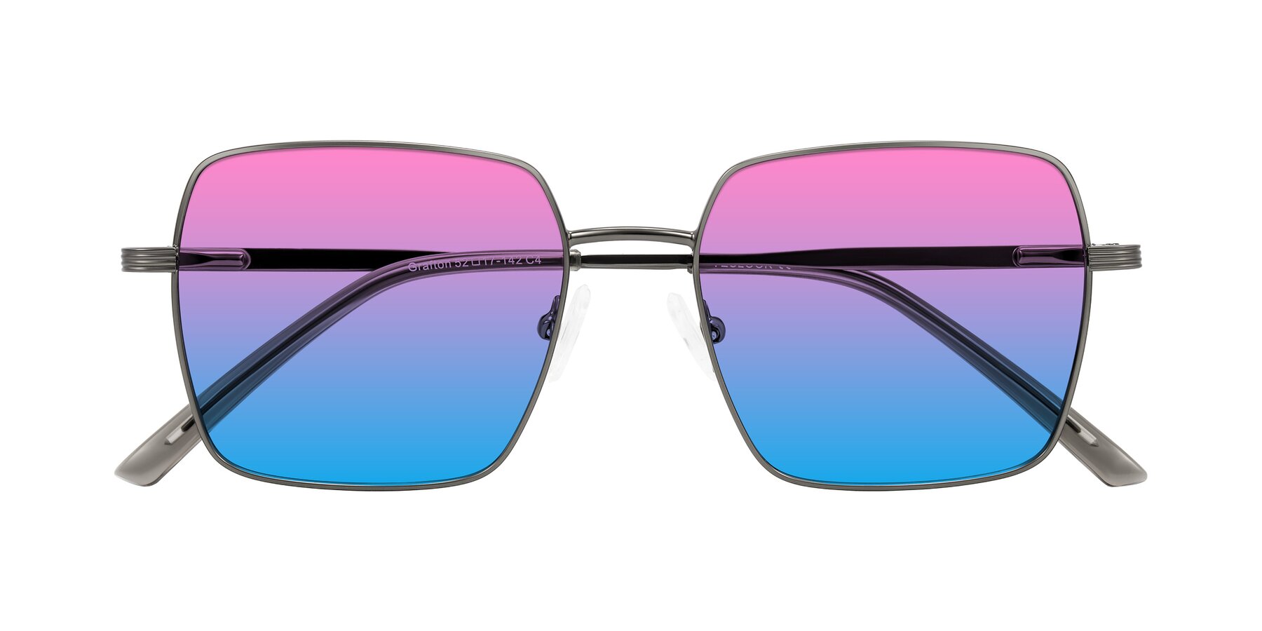 Folded Front of Grafton in Gunmetal with Pink / Blue Gradient Lenses