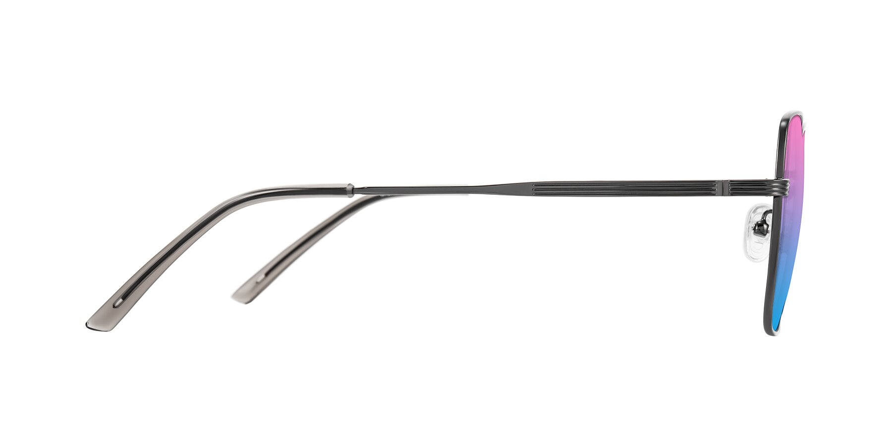 Side of Grafton in Gunmetal with Pink / Blue Gradient Lenses