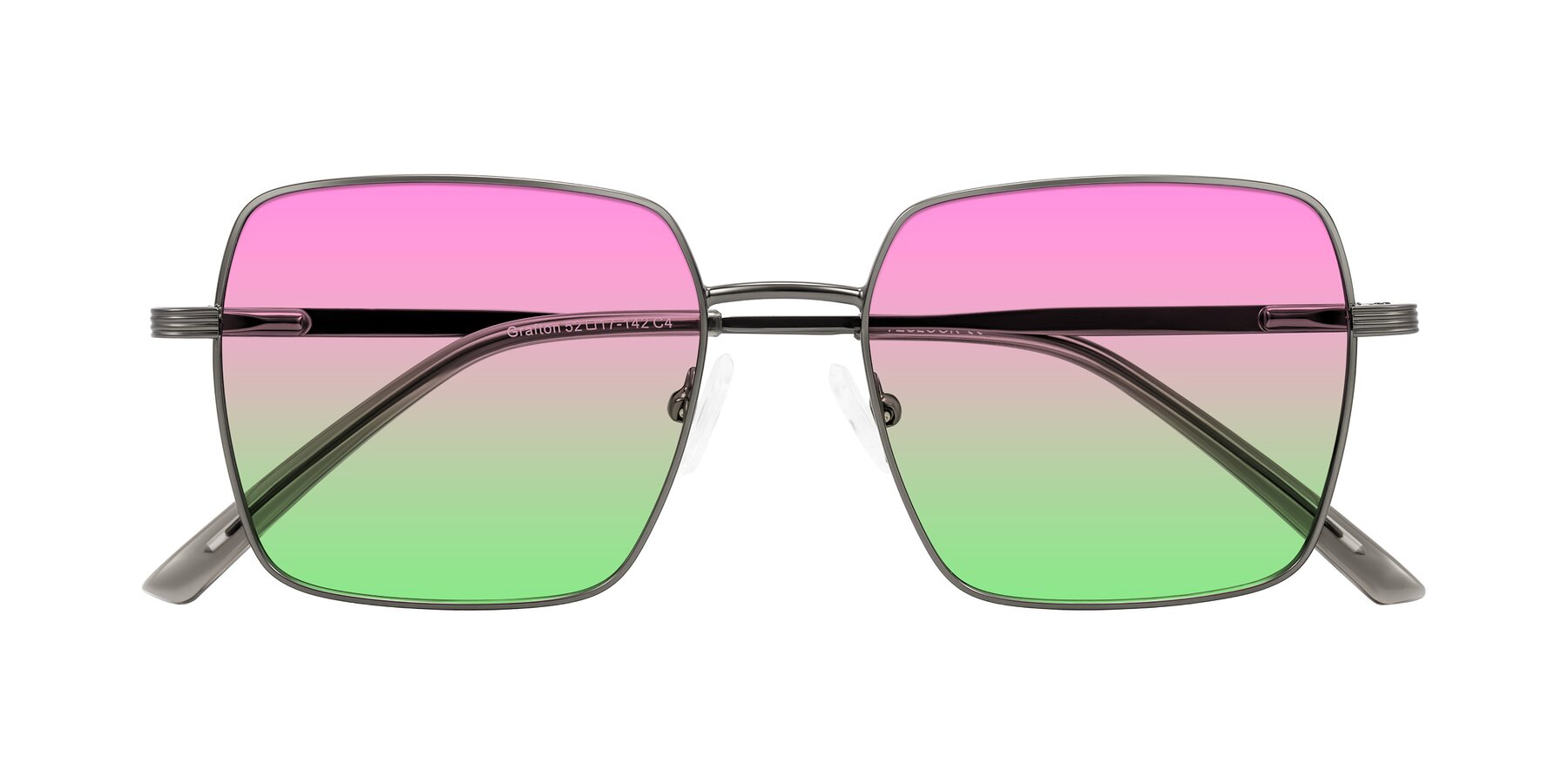 Folded Front of Grafton in Gunmetal with Pink / Green Gradient Lenses